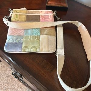 Spring color patchwork Coach Cross body purse